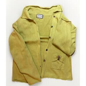 Cottage Clothing Inc Green Long Sleeve Linen Cotton Blend Women’s Sweater Great